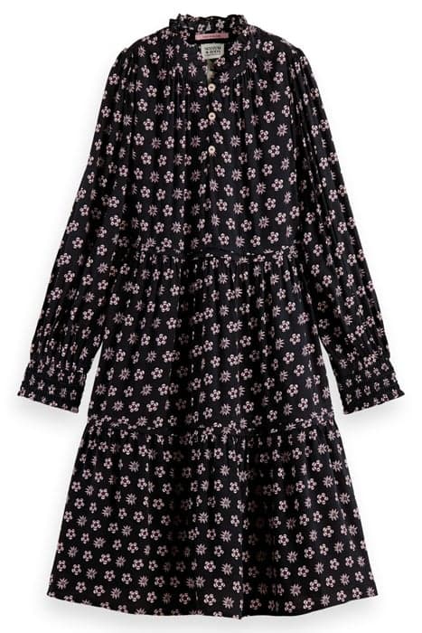 LONG-SLEEVED ALL-OVER PRINTED DRESS NIGHT PATCHWORK FLOWER by Scotch & Soda