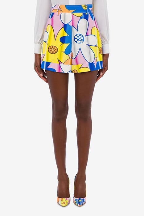 ALLOVER FLOWERS SATIN SHORTS MULTICOLOR by Moschino