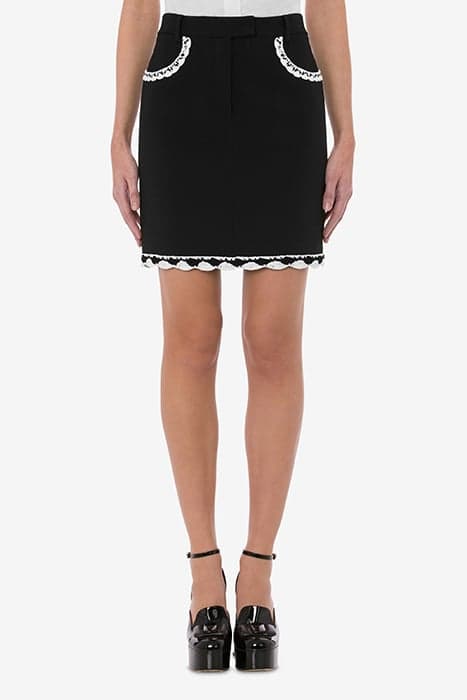 CROCHET DETAILS CADY SKIRT BLACK by Moschino