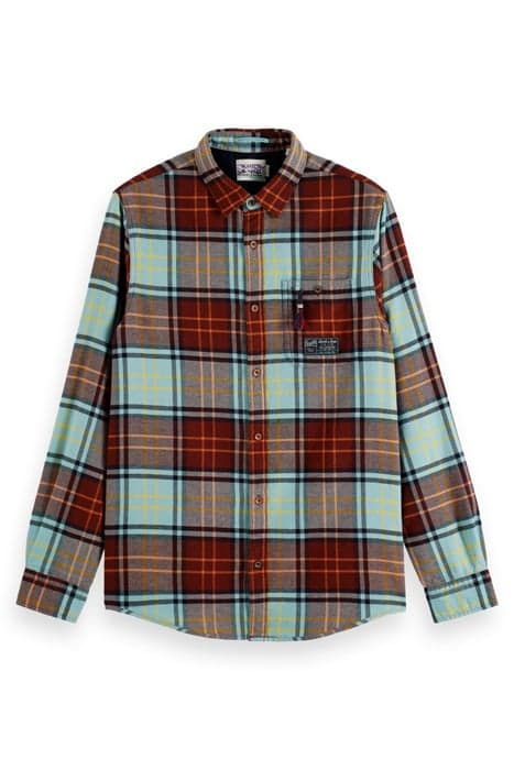 REGULAR FIT MID-WEIGHT BRUSHED FLANNEL CHECK SHIRT COMBO B by Scotch & Soda