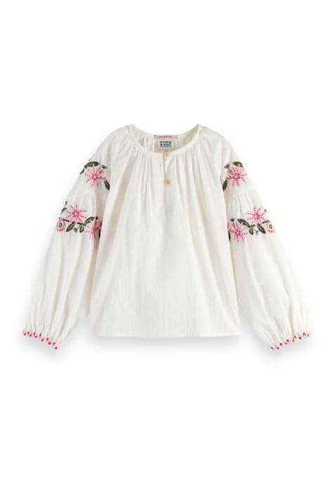 LONG-SLEEVED FLOWER EMBROIDERY TOP VANILLA ICE by Scotch & Soda