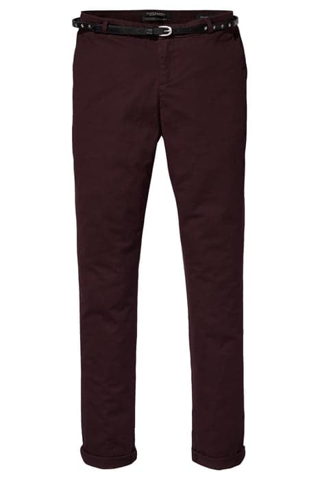 SLIM CHINO' PANT IN PEACHED TWILL QUALITY, SOLD WITH A BELT  by Scotch & Soda