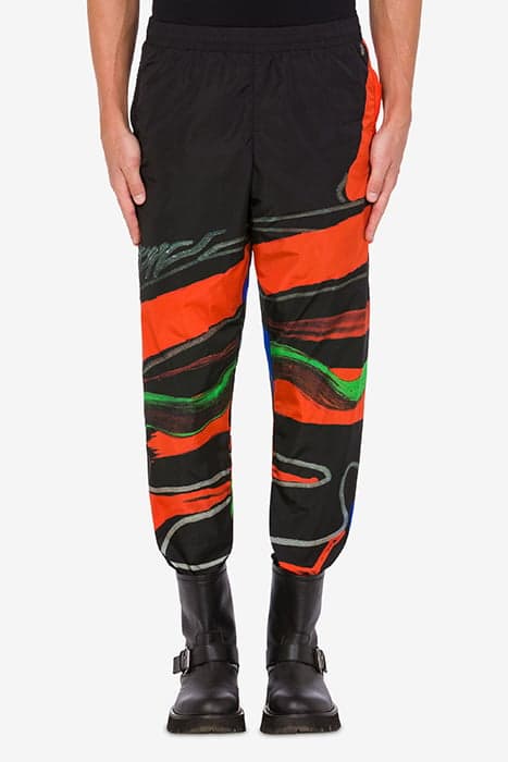 TONY VIRAMONTES ARCHIVE NYLON TROUSERS BLACK by Moschino