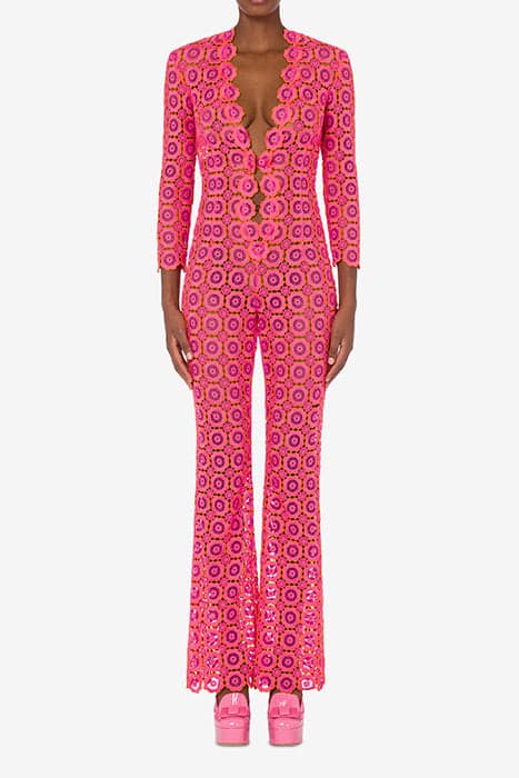 MACRAMÉ LACE JUMPSUIT PINK by Moschino