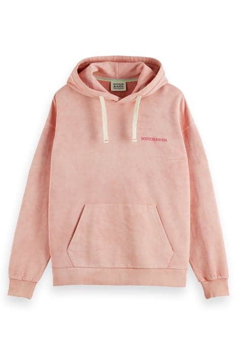 PLANT-DYED UNISEX HOODIE IN ORGANIC COTTON FLAMINGO by Scotch & Soda