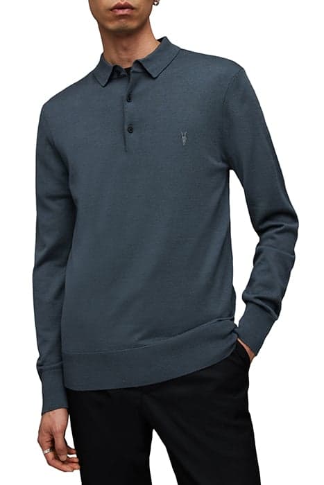 MODE MERINO LS POLO BEETLE BLUE by AllSaints