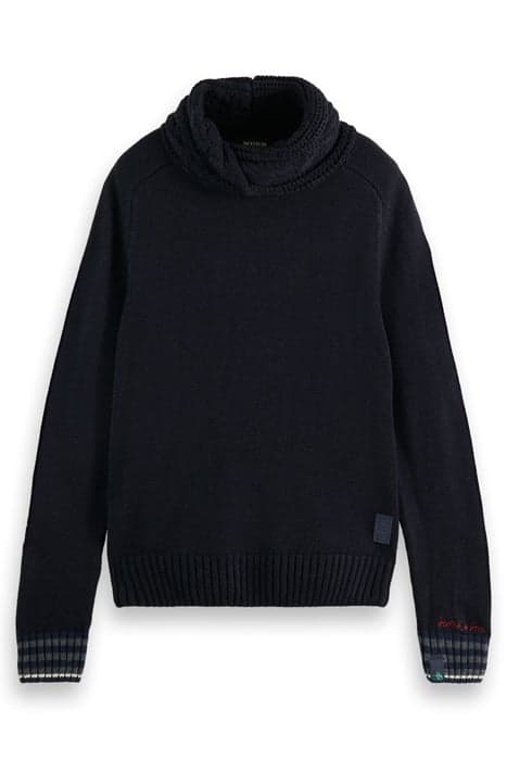 WOOL-BLEND TWISTED COLLAR PULLOVER NAVY by Scotch & Soda