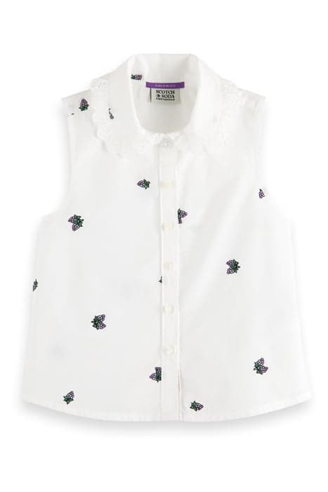 ALL-OVER PRINTED SLEEVELESS COLLAR DETAIL TOP MINI GRAPE by Scotch & Soda