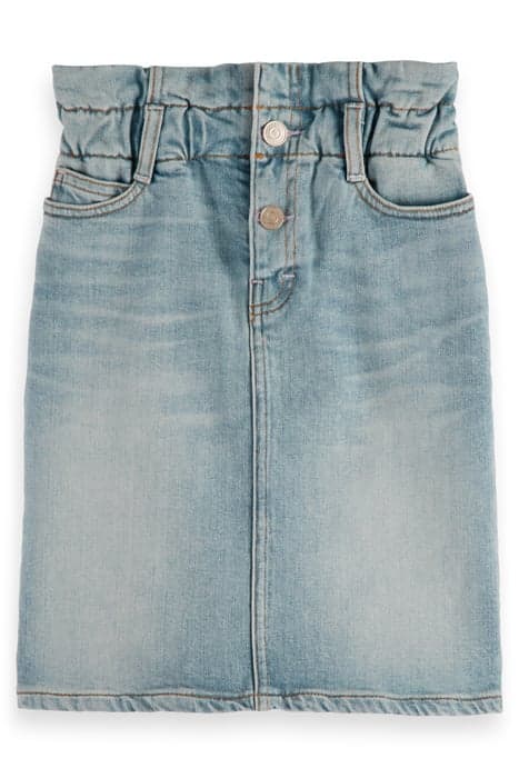 THE BREAK PAPER BAG DENIM PENCIL SKIRT — SUMMER SOLSTICE by Scotch & Soda