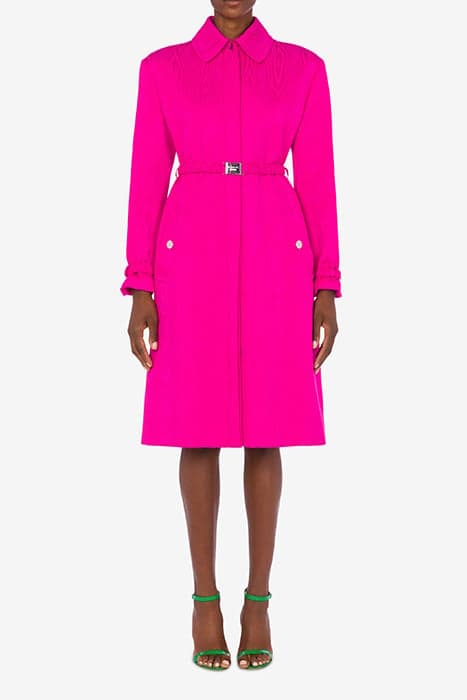 SAFETY BELT FLUID MOIRÉ COAT PINK by Moschino