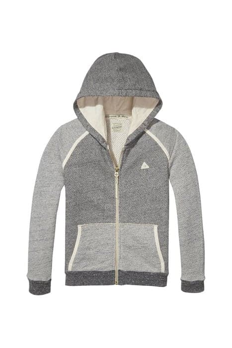 ZIP-THROUGH HOODY WITH MIX & MATCH CONTRAST DETAIL ANTRA MEL by Scotch & Soda