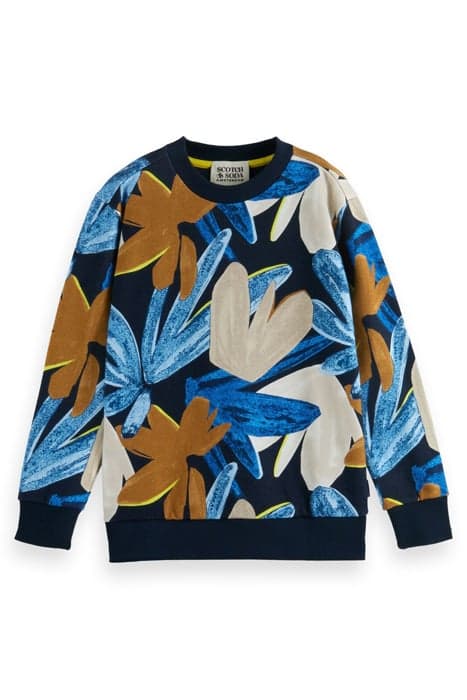 COTTON IN CONVERSION PRINTED CREWNECK SWEATSHIRT FLOWER CAMO by Scotch & Soda