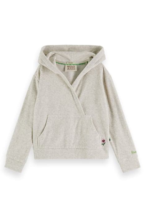 RELAXED-FIT WRAP TOWELLING HOODIE GREY MELANGE by Scotch & Soda