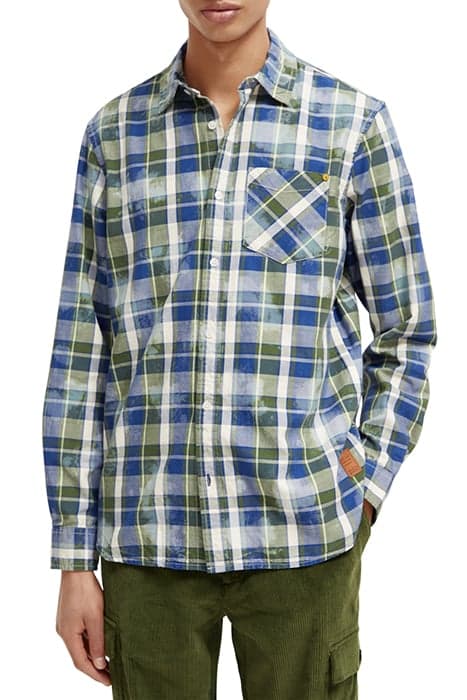 DENIM WASHED CHECKED WORKWEAR SHIRT FIELD GREEN CHECK by Scotch & Soda