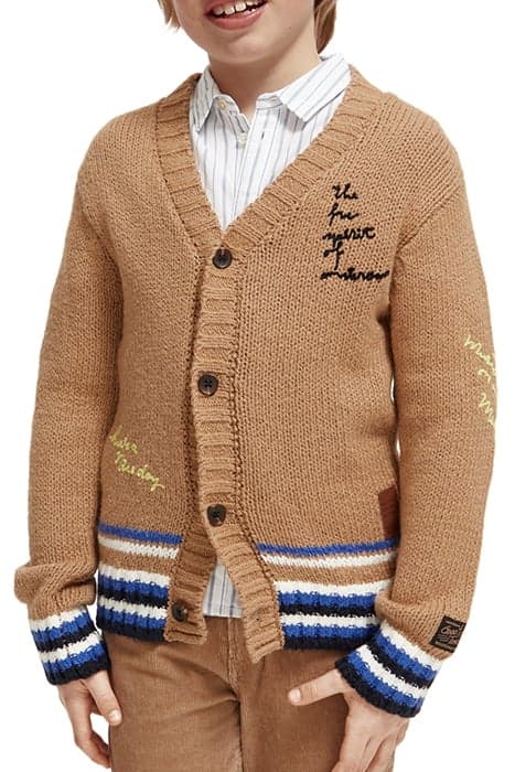 INTARSIA CARDIGAN CAMEL by Scotch & Soda