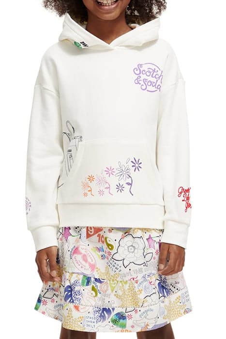 LOOSE-FIT ARTWORK HOODIE OFF WHITE by Scotch & Soda