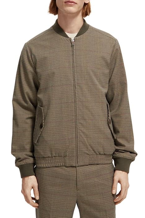 YARN-DYED BOMBER JACKET TAUPE CHECK by Scotch & Soda