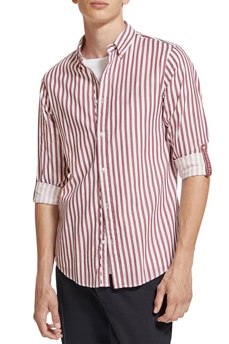 REGULAR FIT STRIPED SHIRT JAM WHITE STRIPE by Scotch & Soda