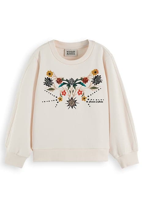 EMBROIDERED NECKLINE SWEATSHIRT OFF WHITE by Scotch & Soda