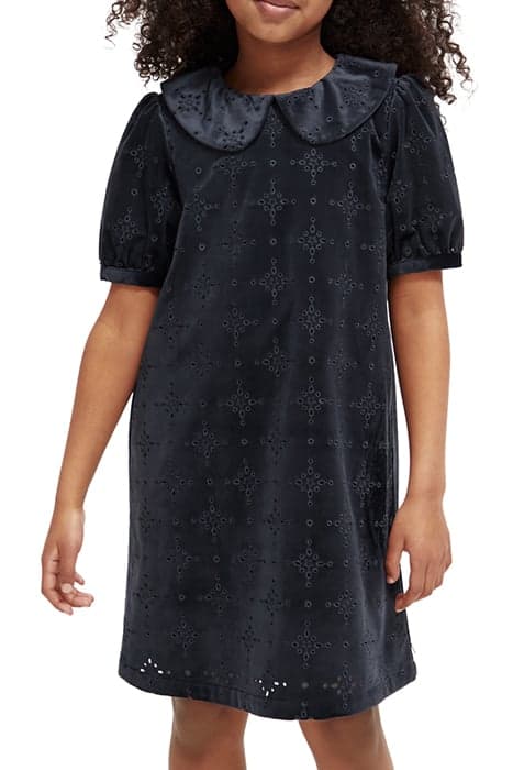 VELVET BROIDERIE ANGLAISE DRESS MIDNIGHT by Scotch & Soda