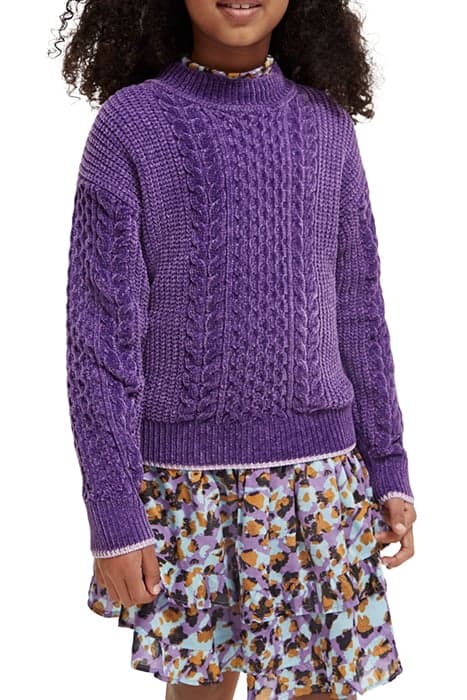 CHENILLE CABLE KNIT PULLOVER PARTY PURPLE by Scotch & Soda