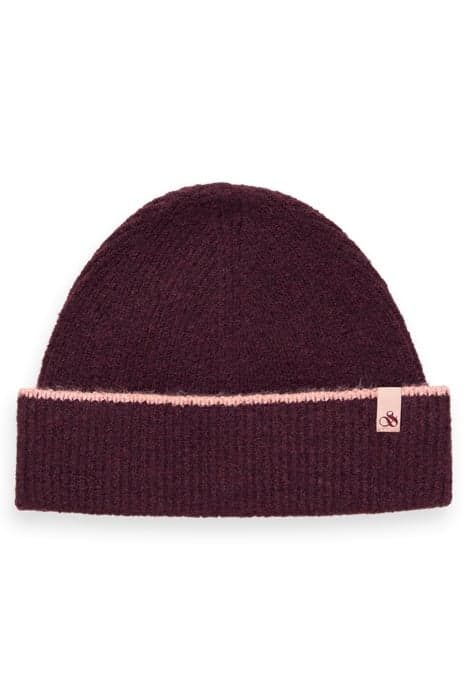 SOFT RIB-KNIT BEANIE BERRY WINE by Scotch & Soda