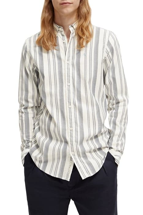 ESSENTIAL OXFORD STRIPE SHIRT ECRU NIGHT STRIPE by Scotch & Soda