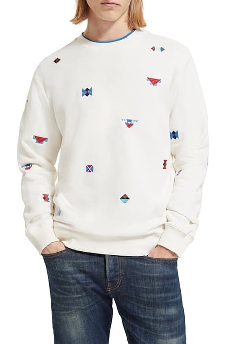 REGULAR - FIT AOP EMBROIDERY SWEATSHIRT FAIRISLE GEO by Scotch & Soda