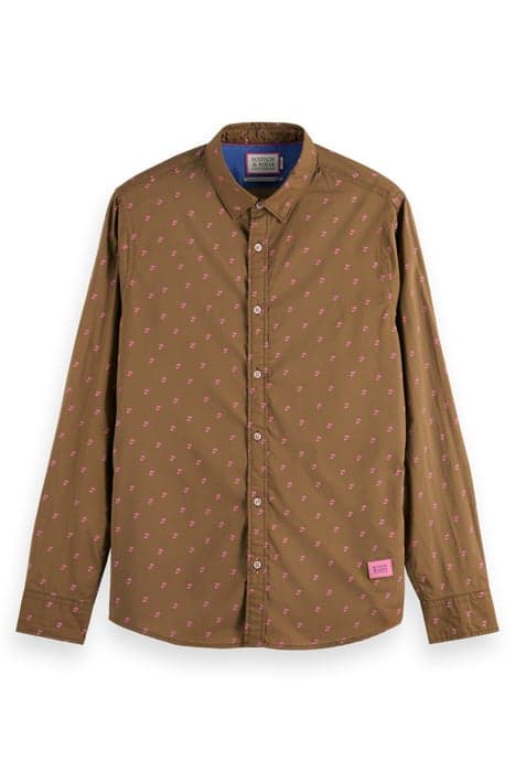 DITSY AOP PRINTED POPLIN SHIRT MUSIC NOTE DARK TAUPE by Scotch & Soda