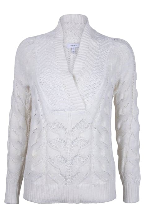 CLAUDINE-CABLE KNIT SH IVORY by Reiss