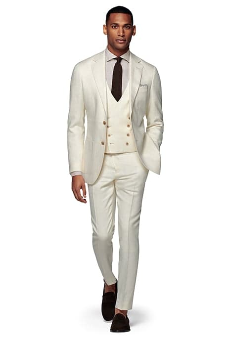 OFF-WHITE THREE-PIECE TAILORED FIT HAVANA SUIT by Suitsupply