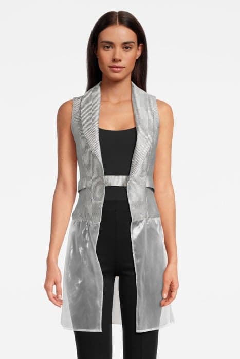 WOMEN‘S TRANSPARENT FITTED VEST SILVER GRAY/WHITE by Marcell von Berlin