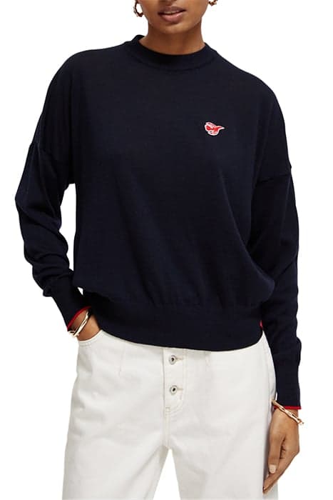 THE FREE SPIRIT PEACE BIRD CREW NECK PULLOVER NIGHT by Scotch & Soda