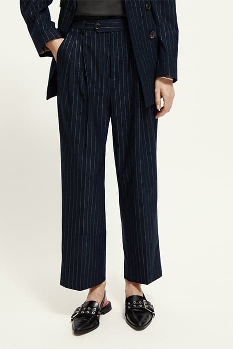 FRONT PLEAT PINSTRIPE BOYFRIEND PANT NIGHT PINSTRIPE by Scotch & Soda