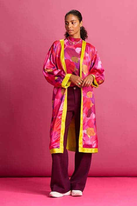 KIMONO - BRUSHWORK FIERY PINK by POM Amsterdam