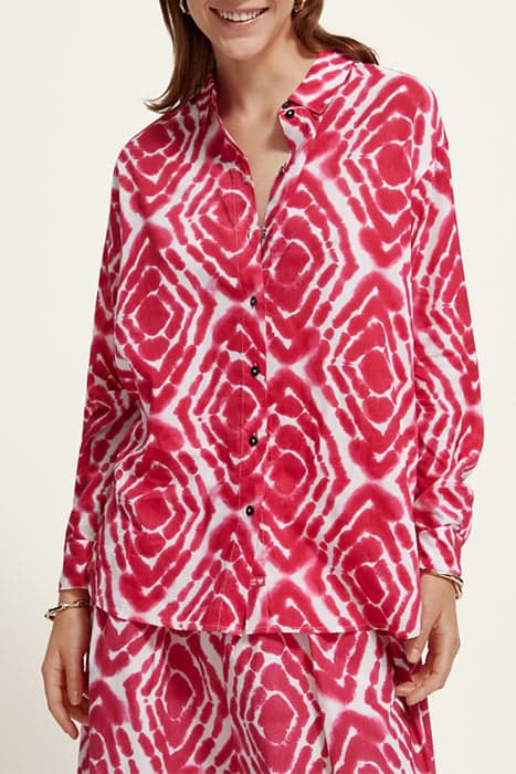 OVERSIZED SHIRT WITH PRINT DISCO TIE DYE POP PINK by Scotch & Soda