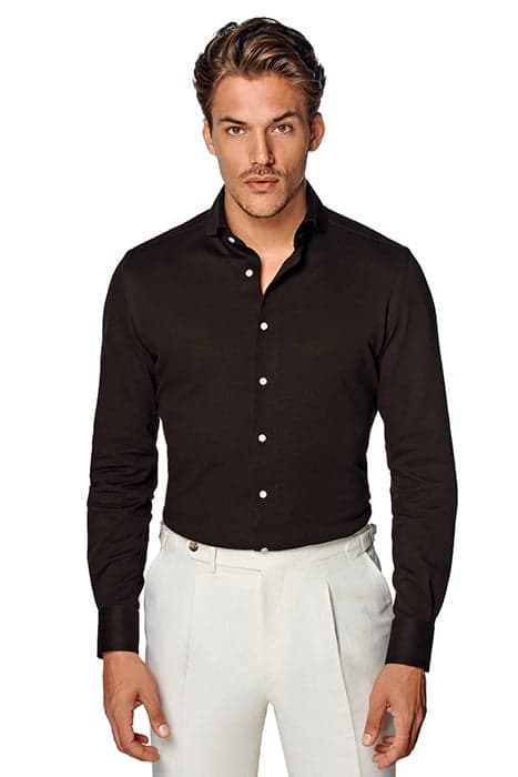 DARK BROWN EXTRA SLIM FIT SHIRT by Suitsupply