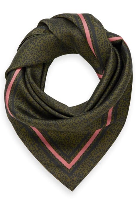 PRINTED SQUARE SCARF LEOPARD SPOT GREEN by Scotch & Soda