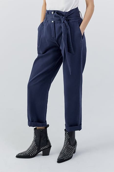 NAVY WIDE-LEG TROUSERS WITH REMOVABLE BELT by IKKS