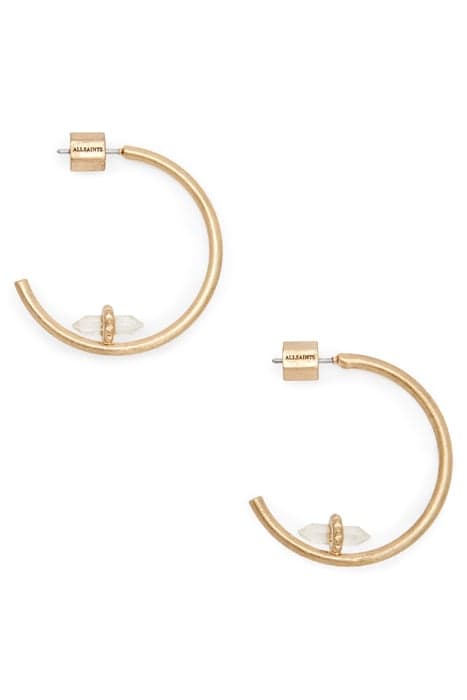 ERYKA CRYSTL HOOPS WARM BRASS/CRYSTAL by AllSaints