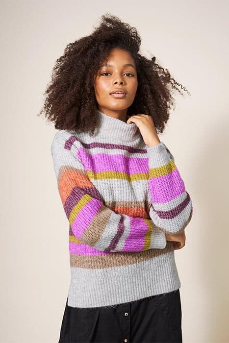 RAINBOW STRIPE JUMPER NATURAL MULTI by White Stuff