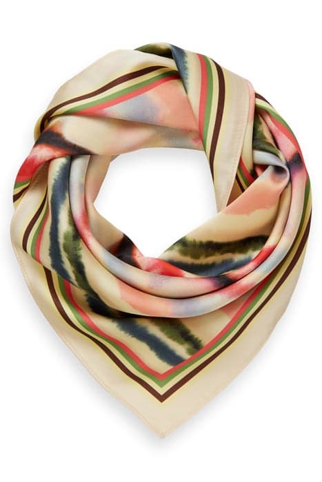 PRINTED SQUARE SCARF PSYCHEDELIC STRIPE by Scotch & Soda