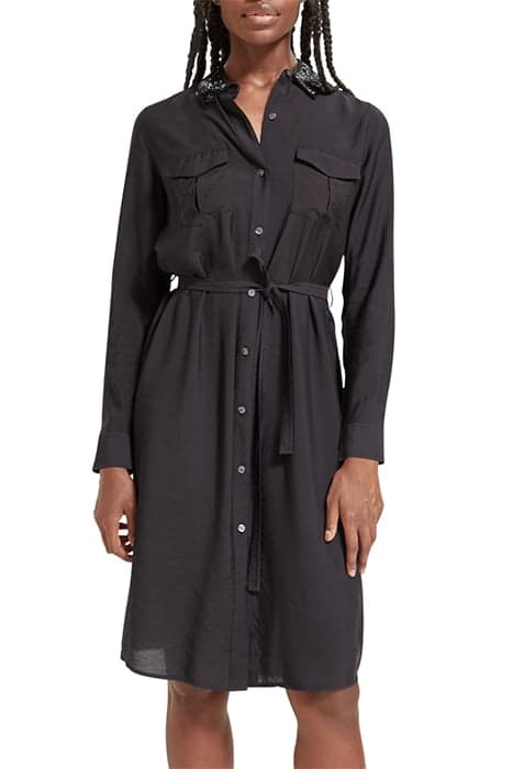 BEADED COLLAR MIDI SHIRT DRESS EVENING BLACK by Scotch & Soda