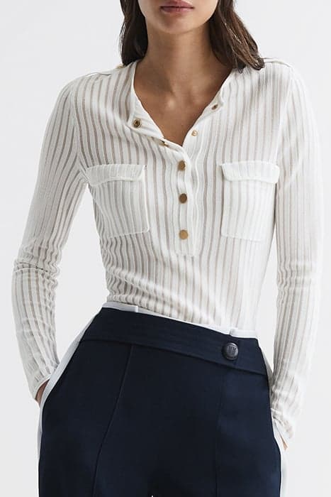 PIPPA-SHEER LONG SLEEVE J IVORY by Reiss