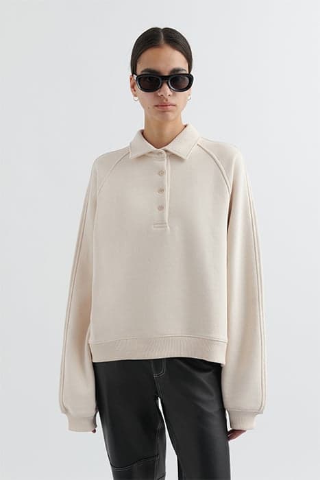 SUNDAY POLO SWEATSHIRT PALE BEIGE by Axel Arigato