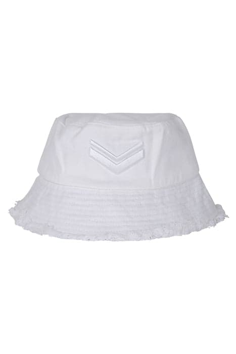 WHITE EMBROIDERED CHEVRON FRINGED EDGE SUNHAT by IKKS