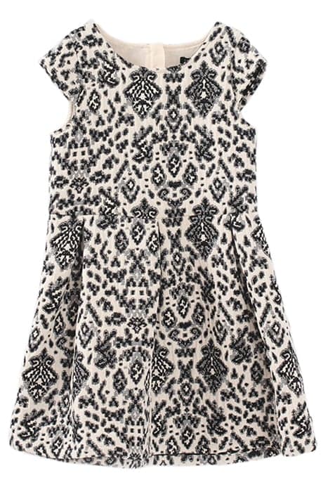 GIRLS’ BLACK AND BEIGE JACQUARD DRESS BLACK by IKKS