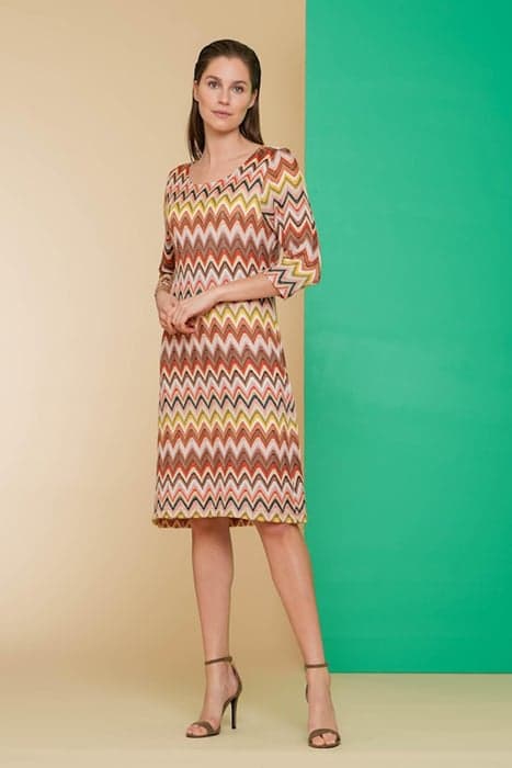 DRESS ZIGZAG ORANGE/YELLOW COMBI by Geisha