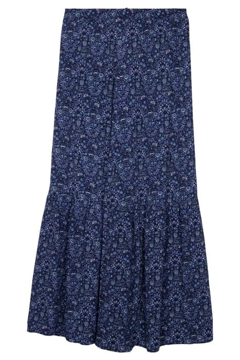 NAVY LONG SKIRT WITH BLUE FLOWER PRINT by IKKS