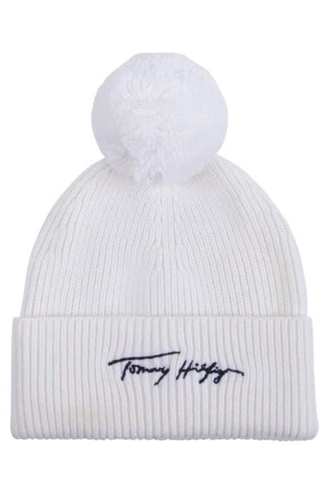 SIGNATURE BEANIE PO WHITE by Tommy Hilfiger